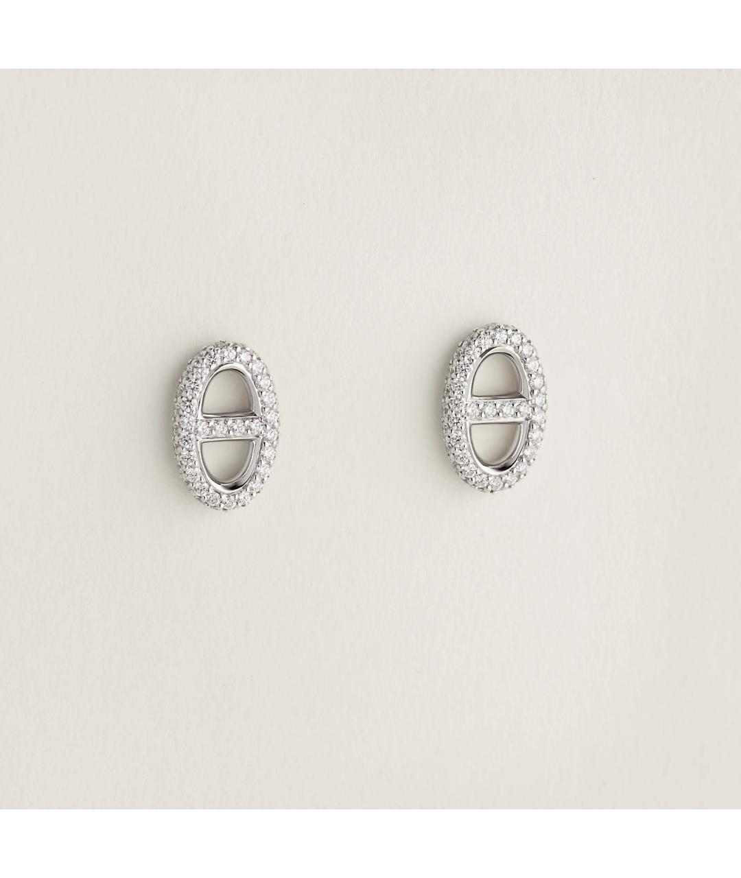 HERMES Серебряные серьги из белого золота, фото 3