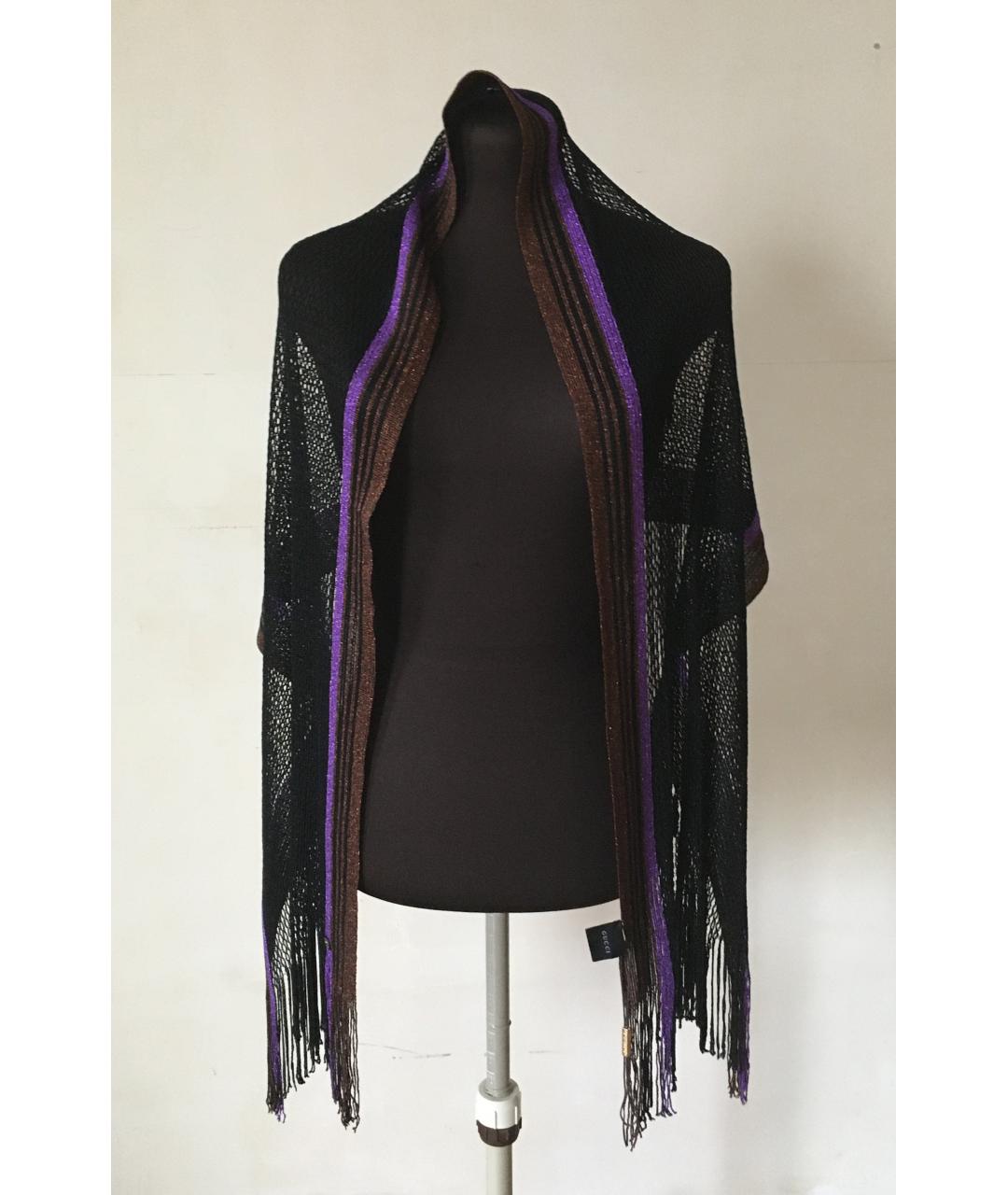 GUCCI Черный шарф, фото 5