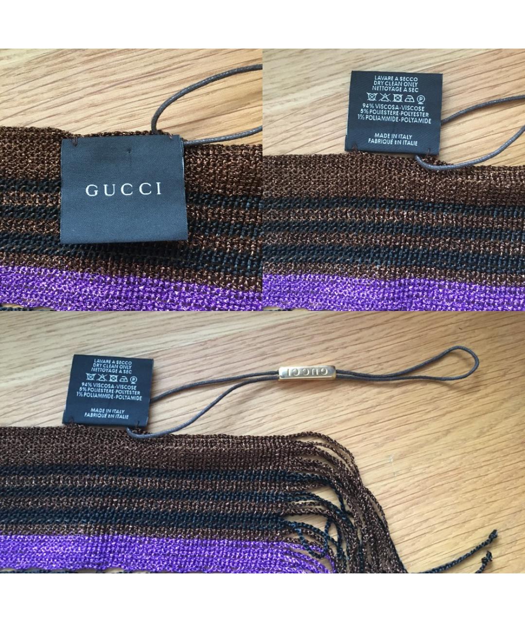 GUCCI Черный шарф, фото 4