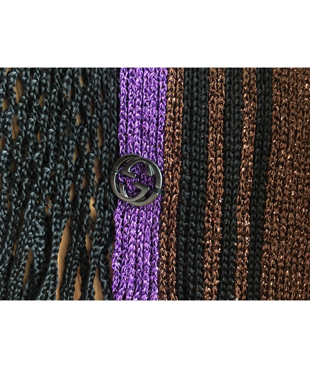 GUCCI Черный шарф, фото 3