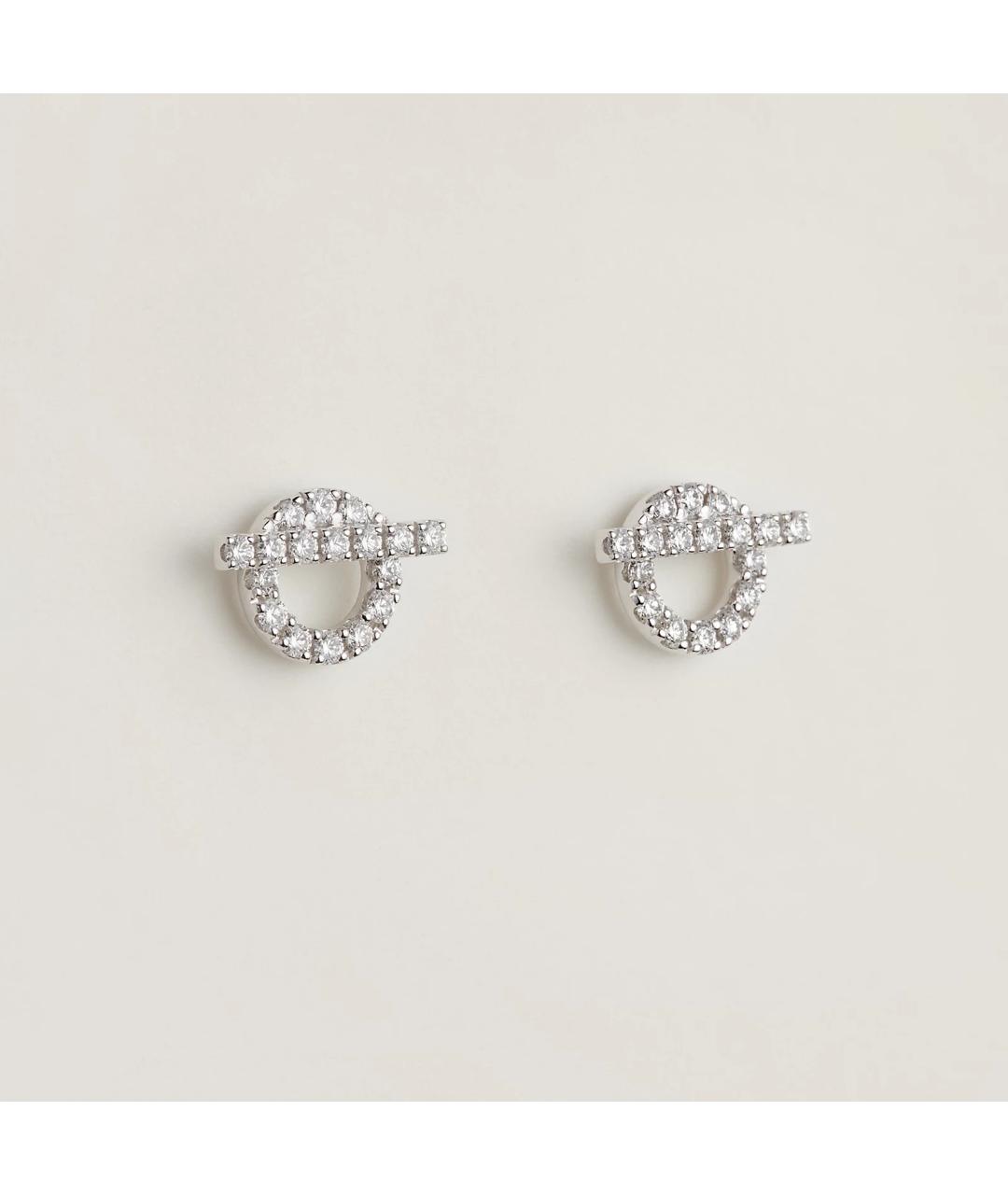 HERMES Золотые серьги из белого золота, фото 3