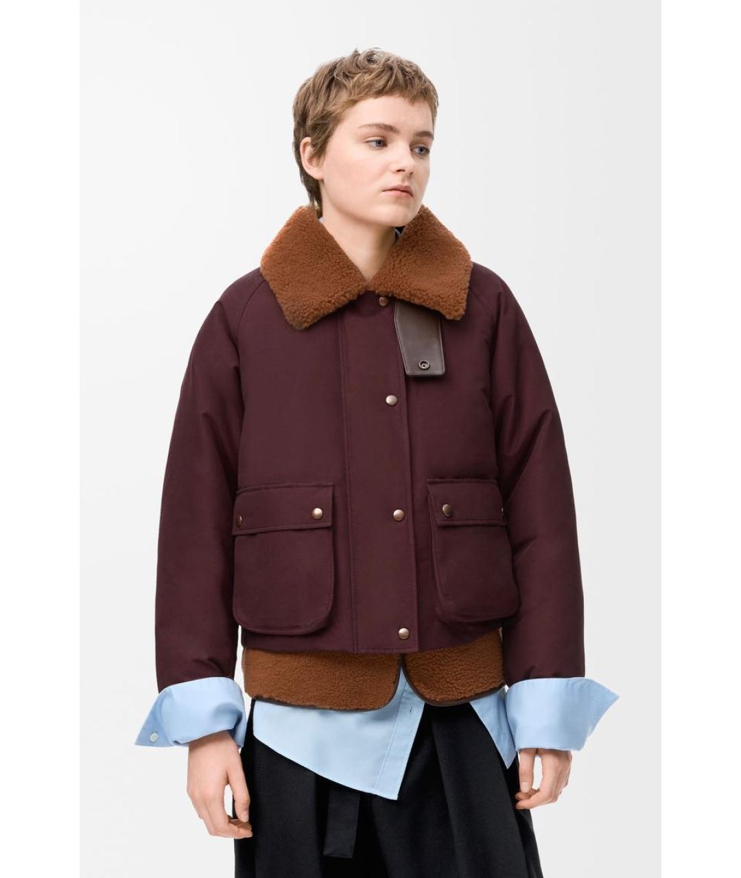 LOEWE Бордовая шерстяная куртка, фото 2