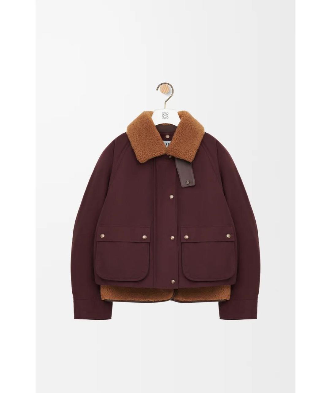 LOEWE Бордовая шерстяная куртка, фото 6