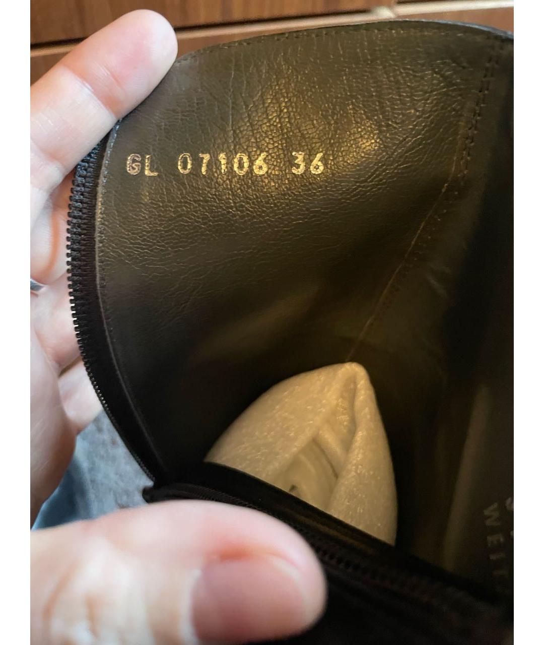 STUART WEITZMAN Черные кожаные сапоги, фото 6