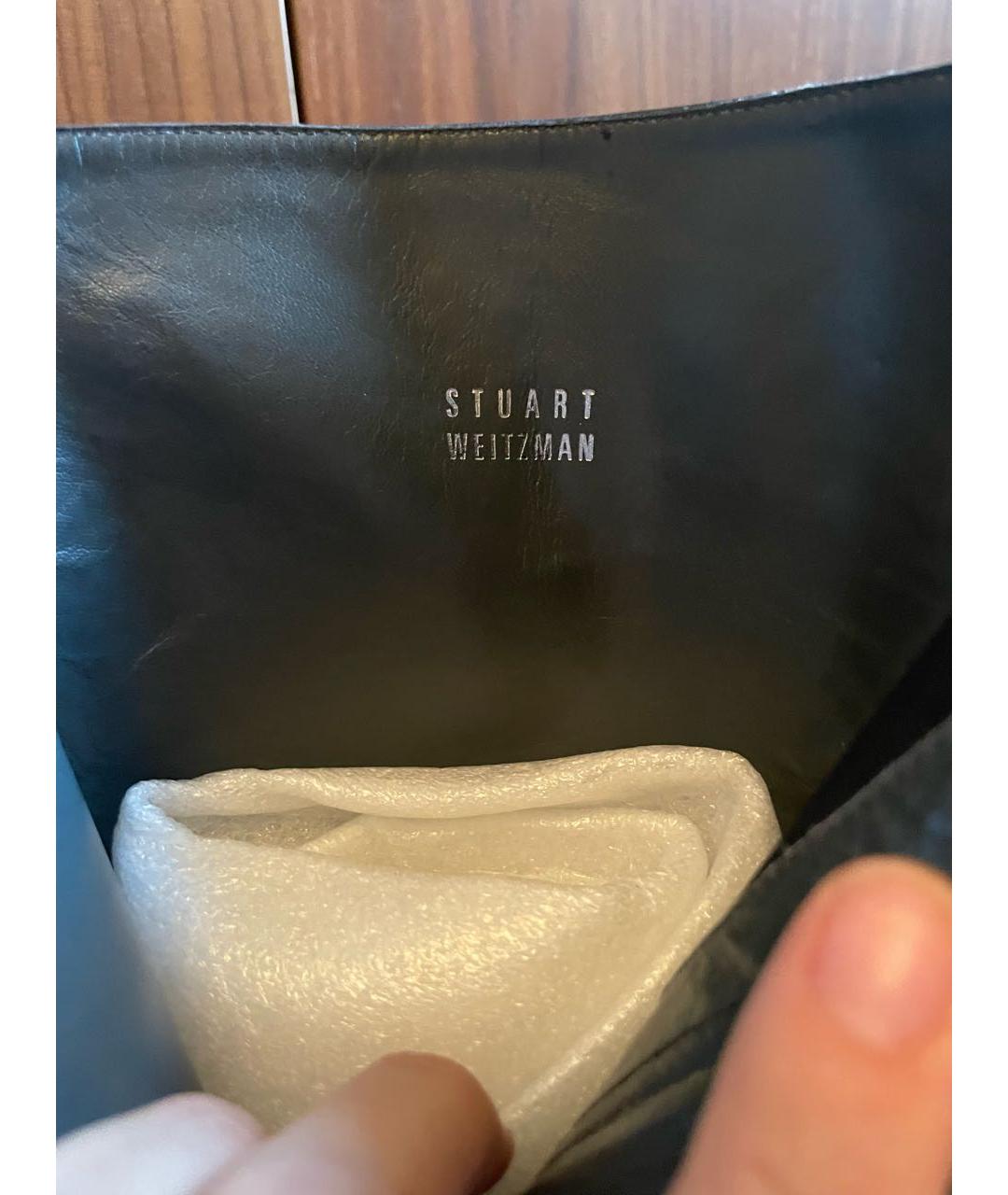 STUART WEITZMAN Черные кожаные сапоги, фото 5