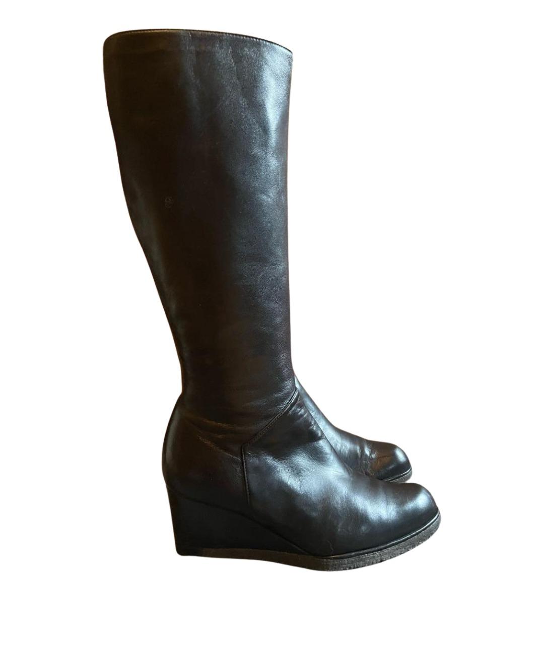 STUART WEITZMAN Черные кожаные сапоги, фото 1