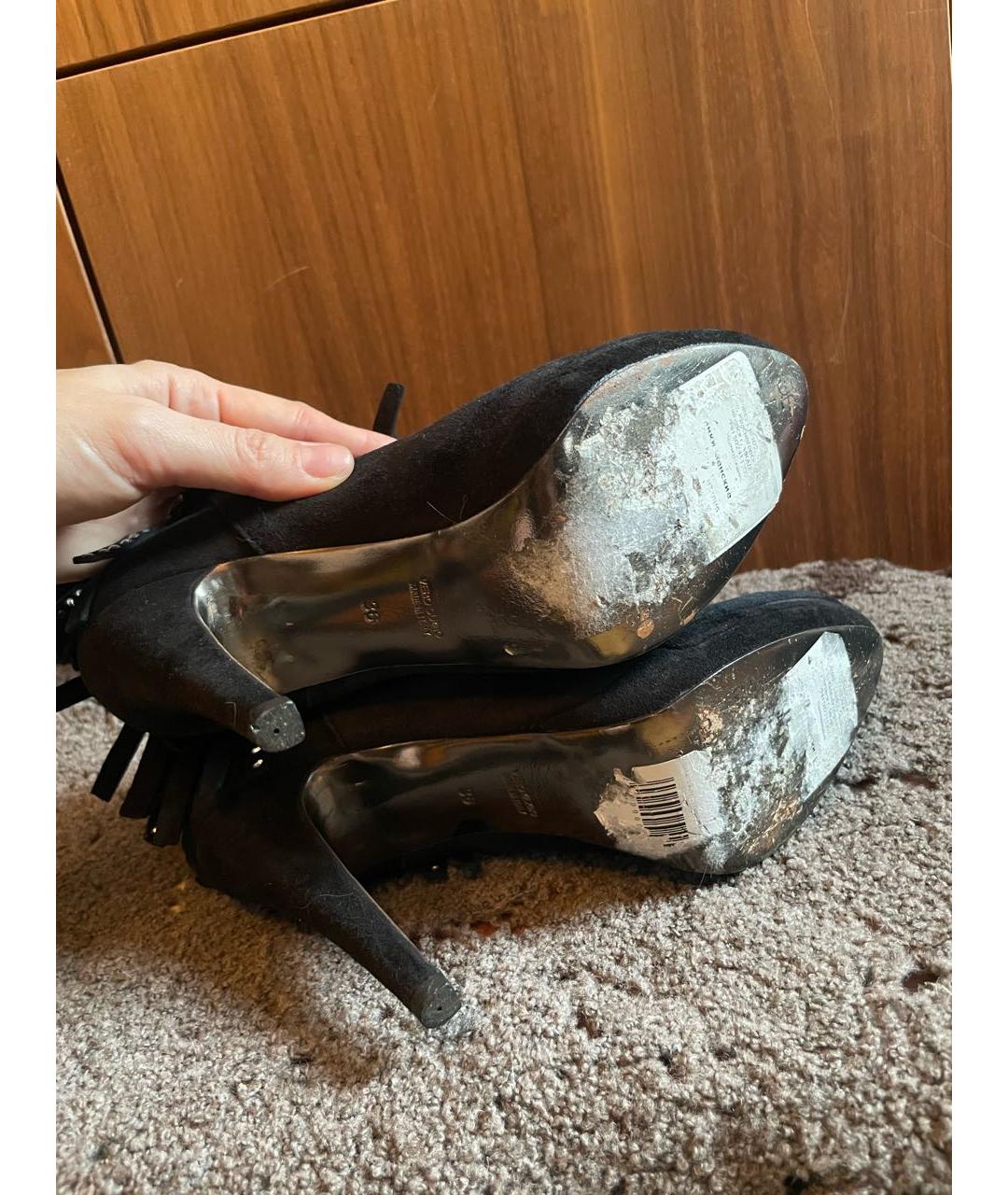 STUART WEITZMAN Черные кожаные сапоги, фото 7