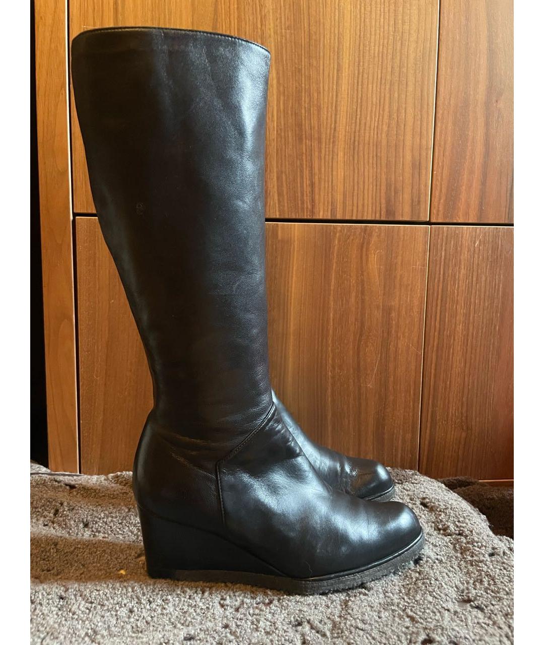 STUART WEITZMAN Черные кожаные сапоги, фото 8