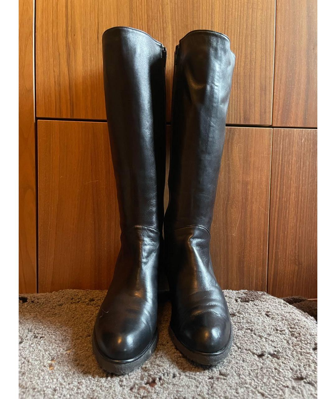 STUART WEITZMAN Черные кожаные сапоги, фото 2