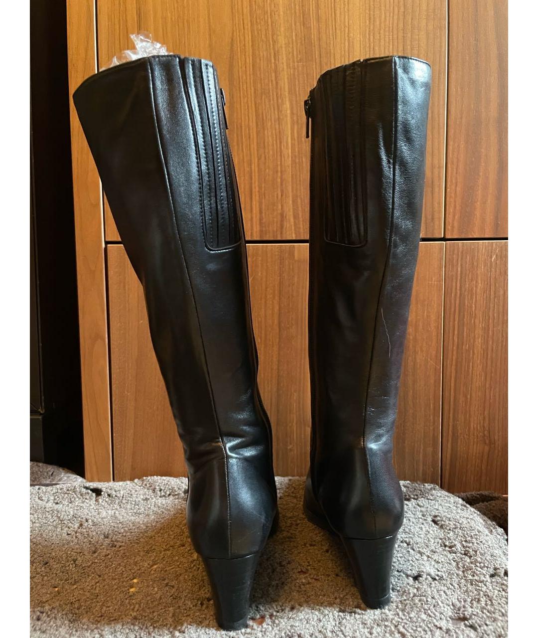 STUART WEITZMAN Черные кожаные сапоги, фото 4