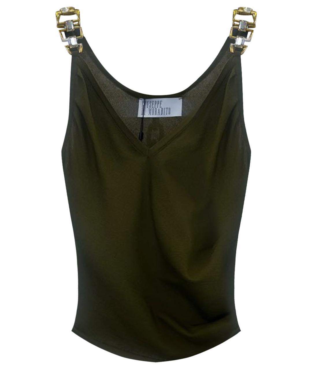 GIUSEPPE DI MORABITO Зеленая вискозная майка, фото 1