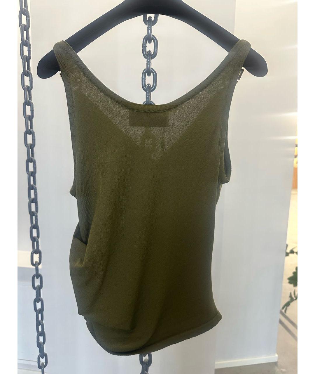 GIUSEPPE DI MORABITO Зеленая вискозная майка, фото 2