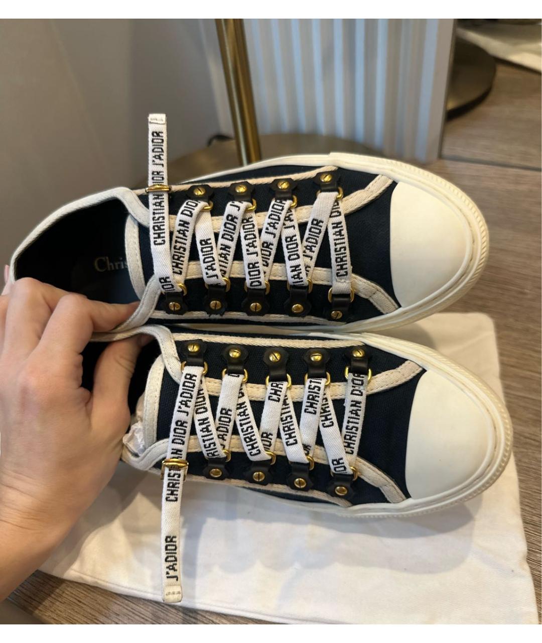 CHRISTIAN DIOR Черные текстильные кеды, фото 7
