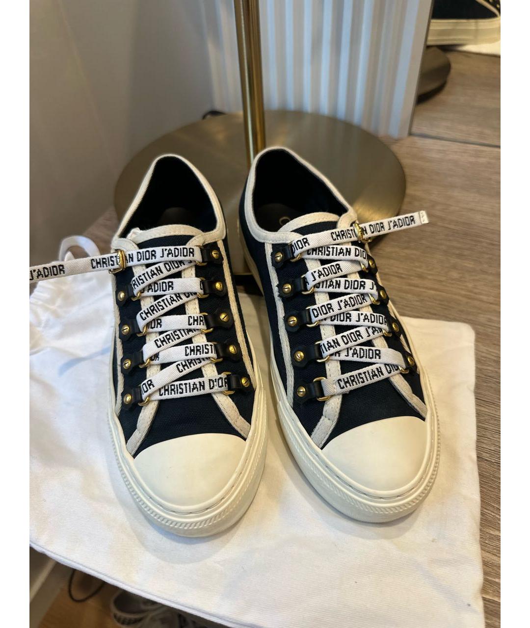 CHRISTIAN DIOR Черные текстильные кеды, фото 3