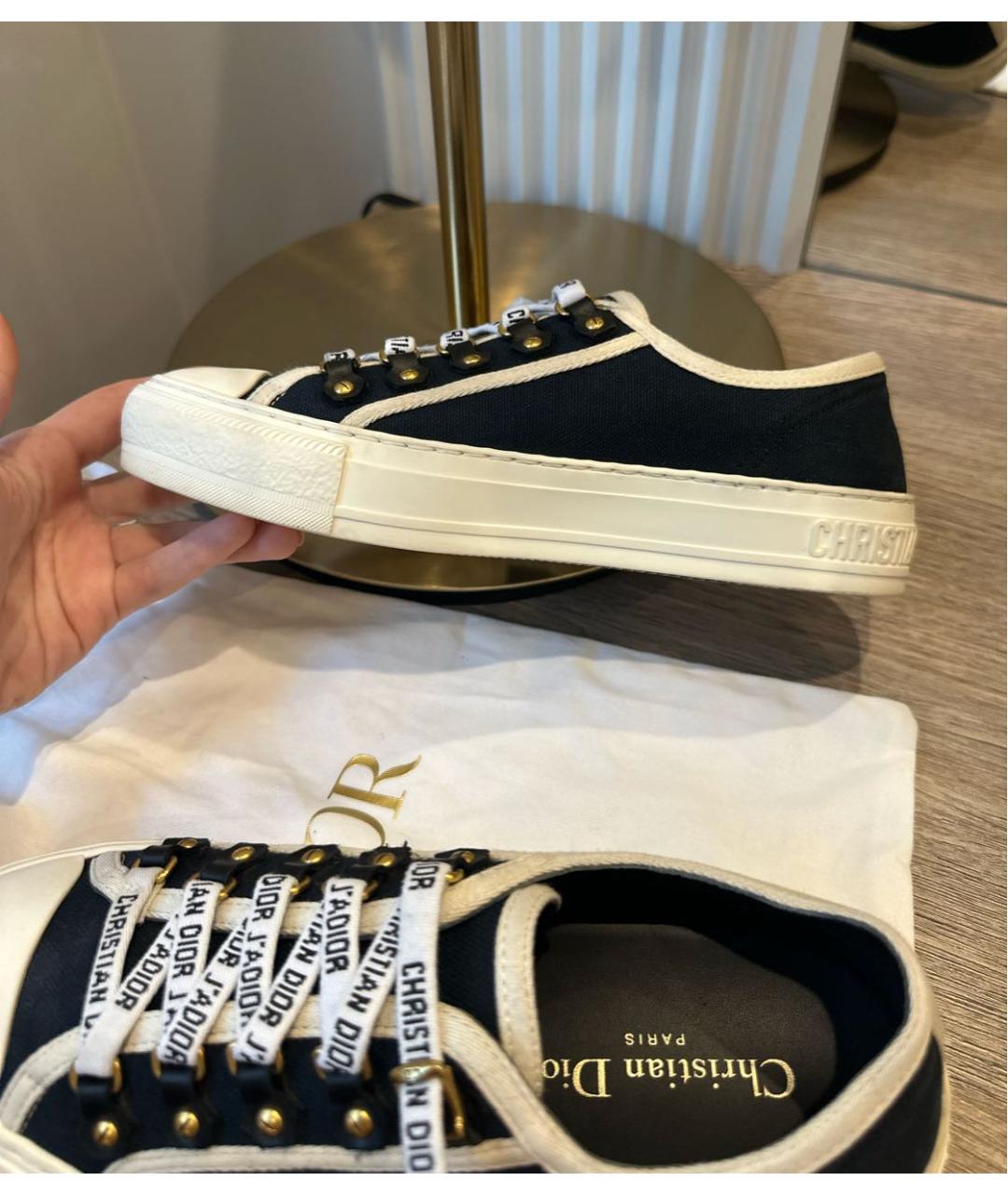 CHRISTIAN DIOR Черные текстильные кеды, фото 6