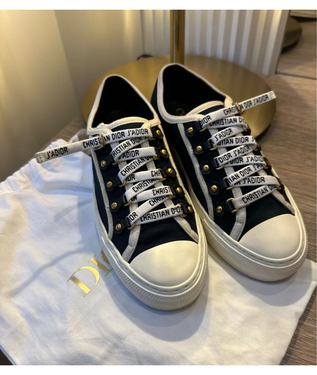 CHRISTIAN DIOR Черные текстильные кеды, фото 2