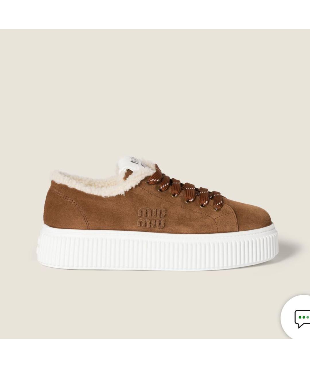 MIU MIU Коричневые замшевые кеды, фото 2