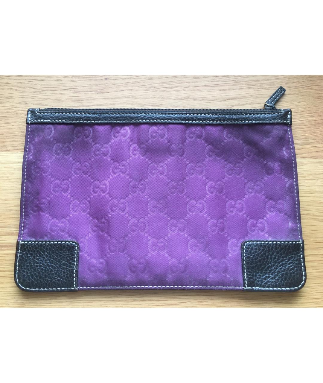GUCCI Фиолетовая тканевая косметичка, фото 6
