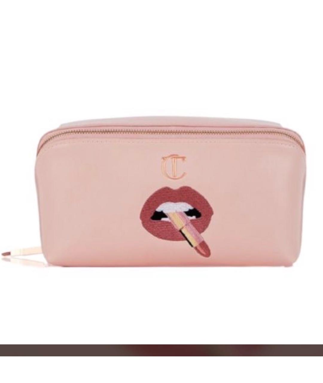 CHARLOTTE TILBURY Розовая кожаная косметичка, фото 5