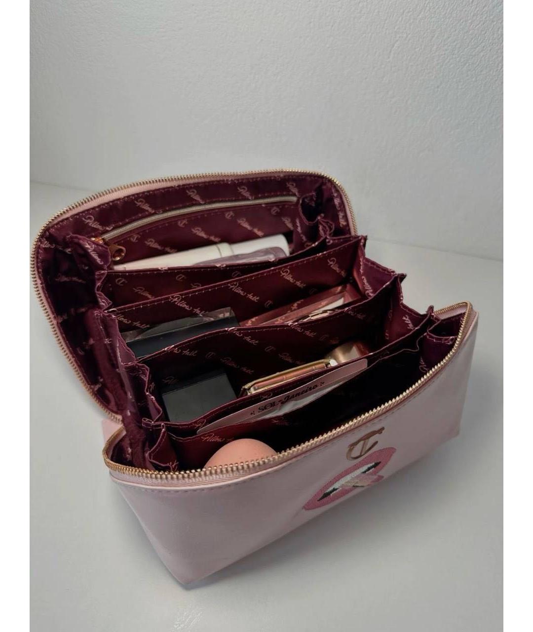 CHARLOTTE TILBURY Розовая кожаная косметичка, фото 4