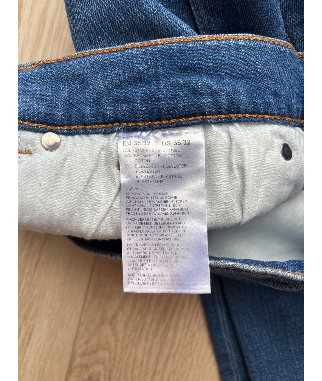 BOGNER Синие хлопко-полиэстеровые прямые джинсы, фото 4
