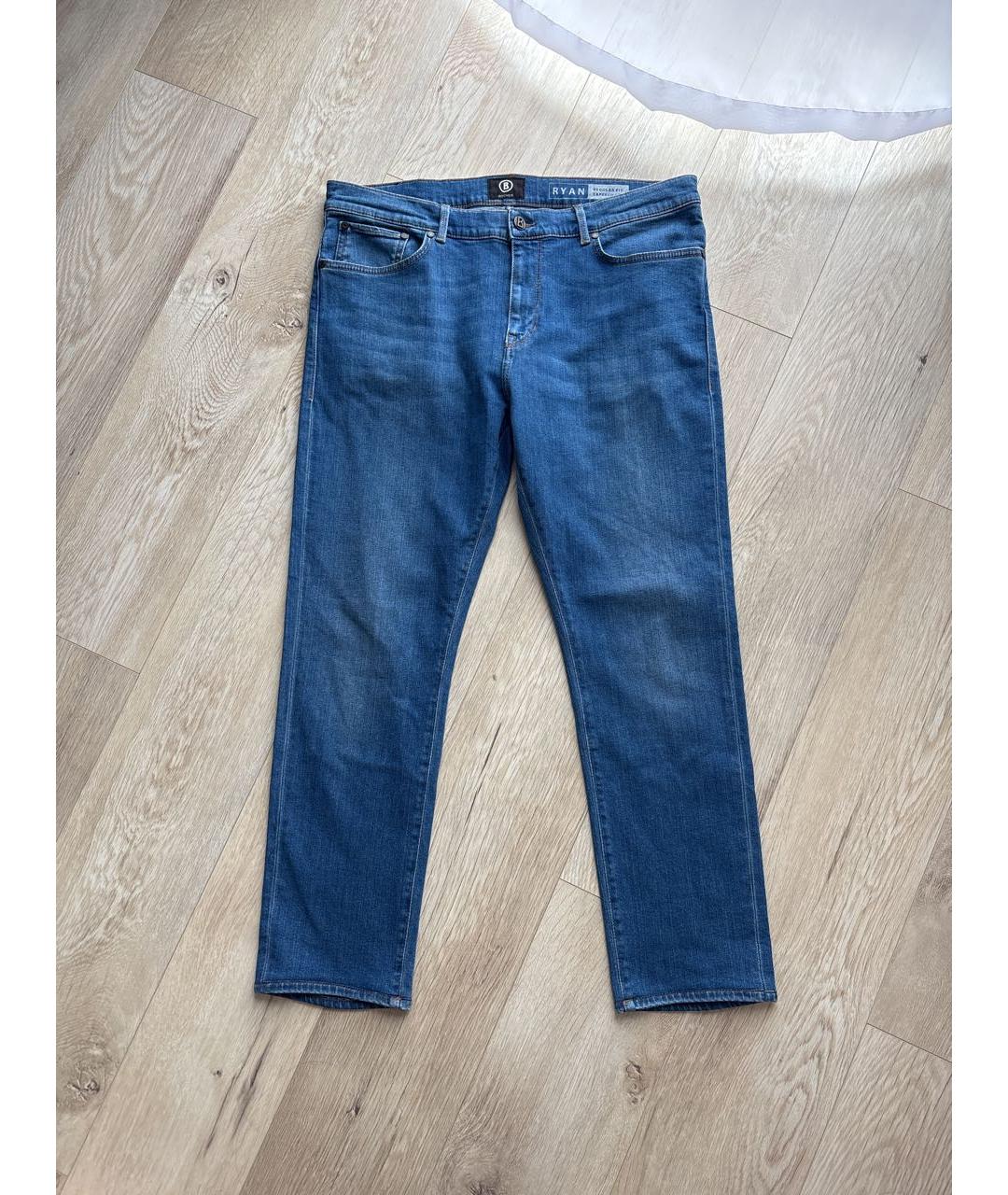 BOGNER Синие хлопко-полиэстеровые прямые джинсы, фото 5