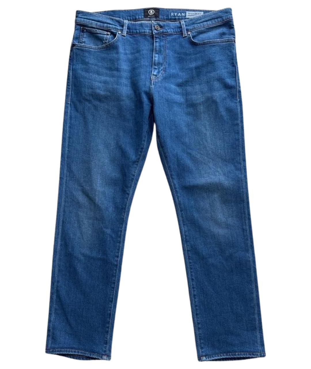 BOGNER Синие хлопко-полиэстеровые прямые джинсы, фото 1