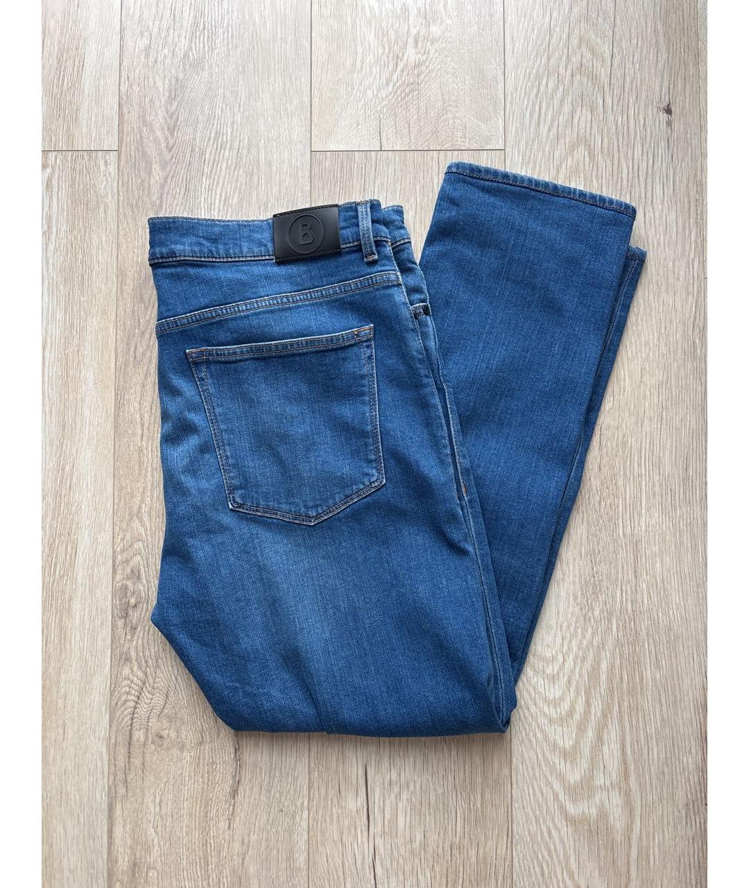 BOGNER Синие хлопко-полиэстеровые прямые джинсы, фото 2