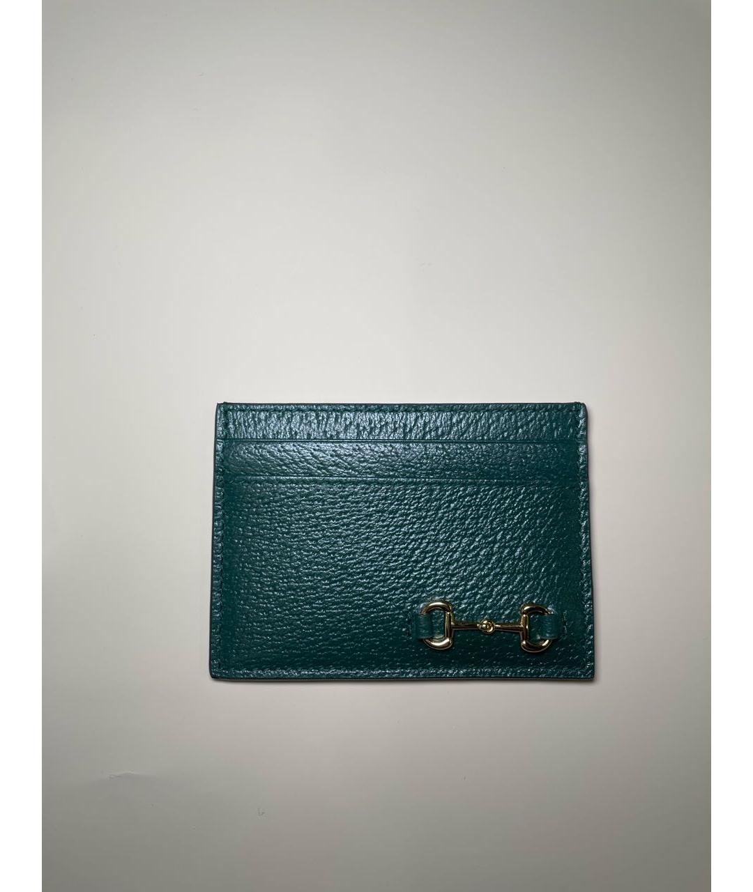 GUCCI Зеленый кожаный кардхолдер, фото 7