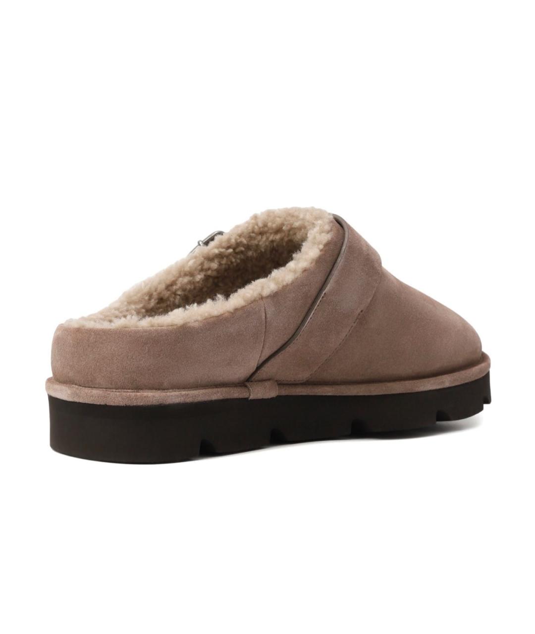 BRUNELLO CUCINELLI Бежевые замшевые сабо, фото 4