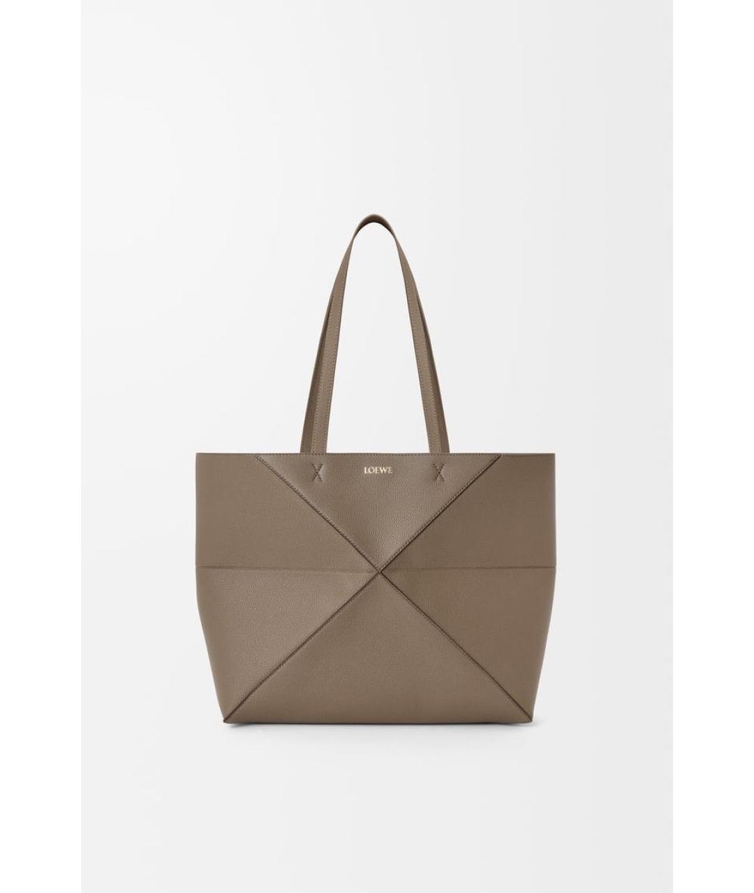 LOEWE Коричневая кожаная сумка тоут, фото 6