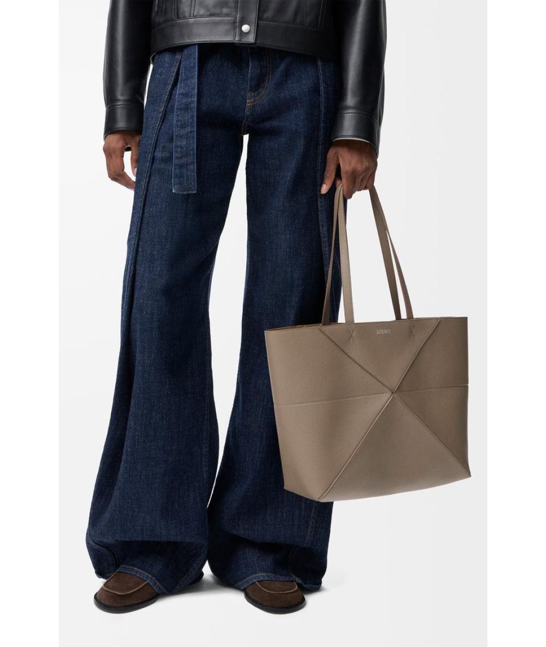 LOEWE Коричневая кожаная сумка тоут, фото 2