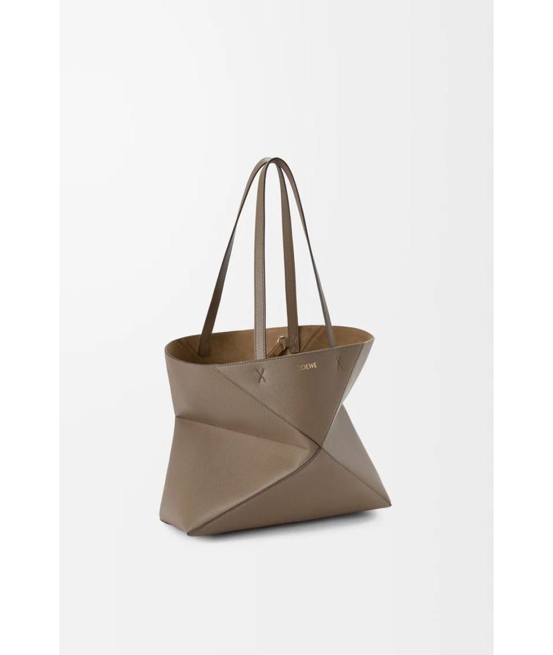 LOEWE Коричневая кожаная сумка тоут, фото 4