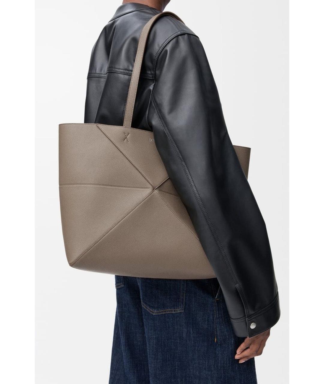 LOEWE Коричневая кожаная сумка тоут, фото 3