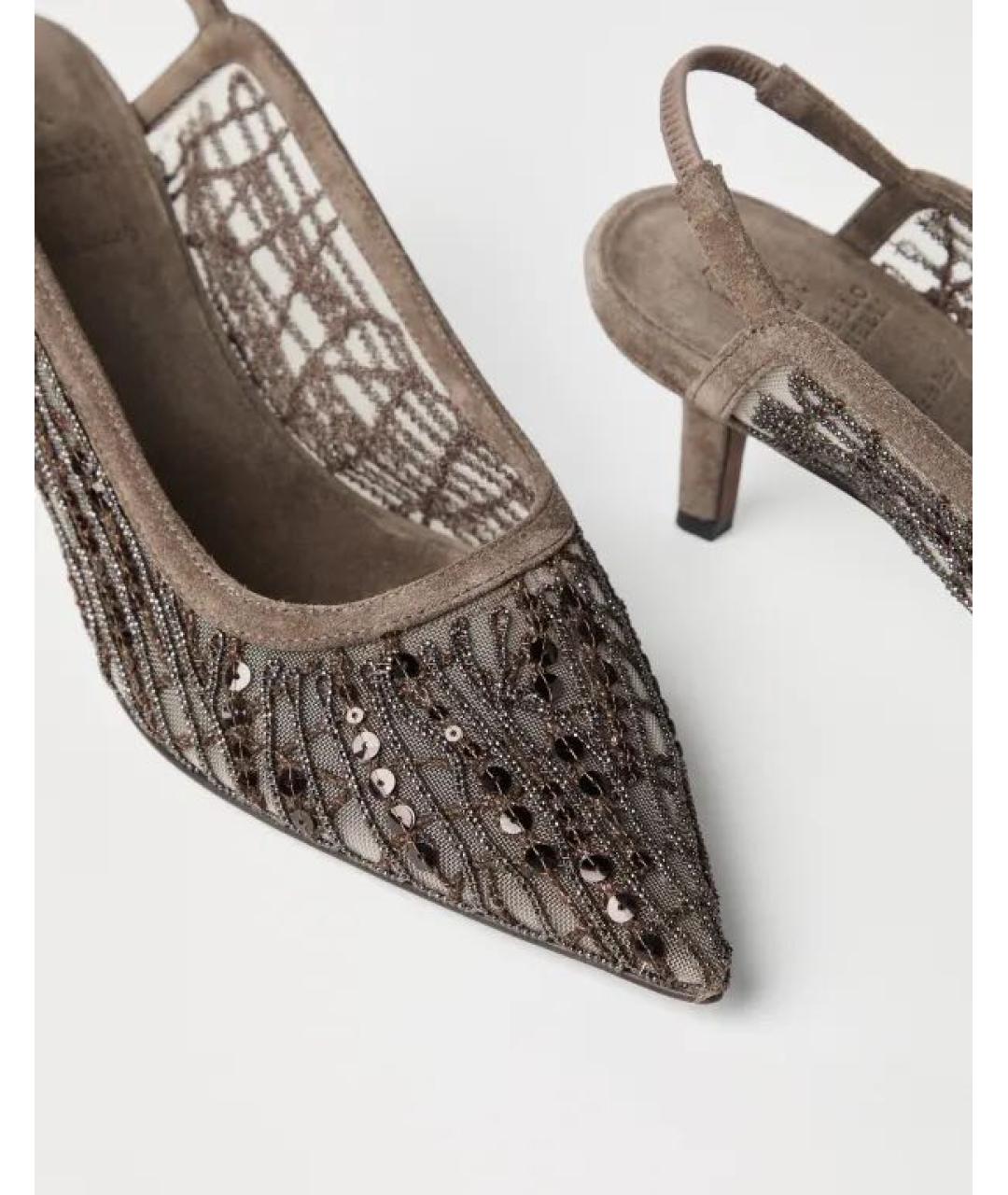 BRUNELLO CUCINELLI Коричневые замшевые туфли, фото 7