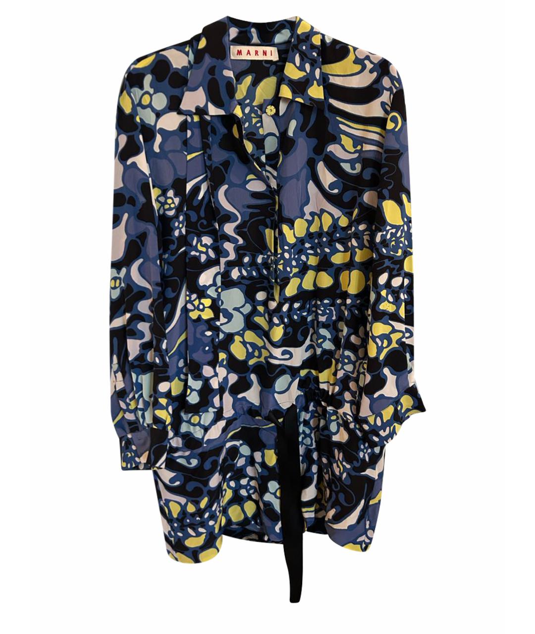 MARNI Синий шелковый комбинезон, фото 1