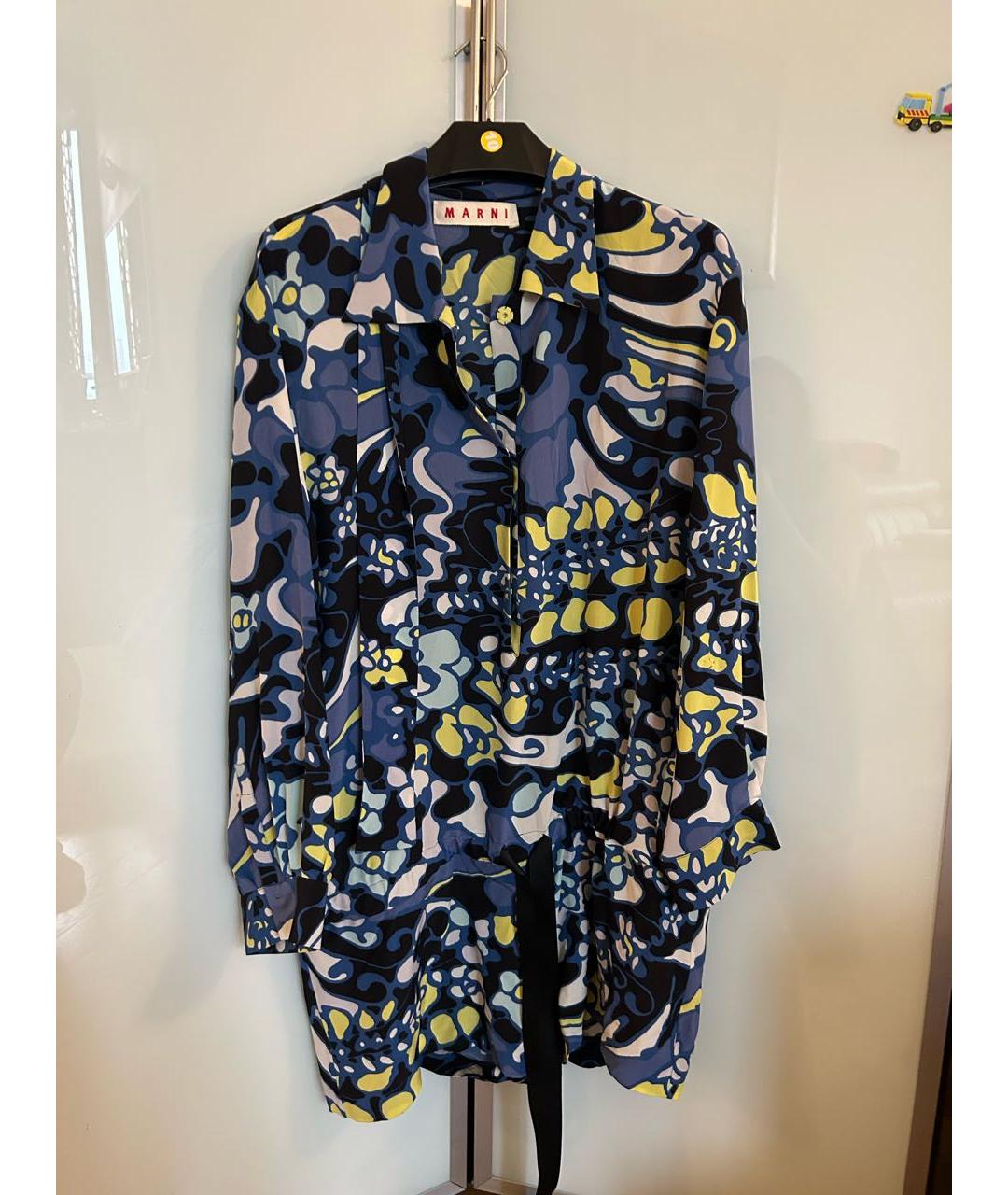 MARNI Синий шелковый комбинезон, фото 7