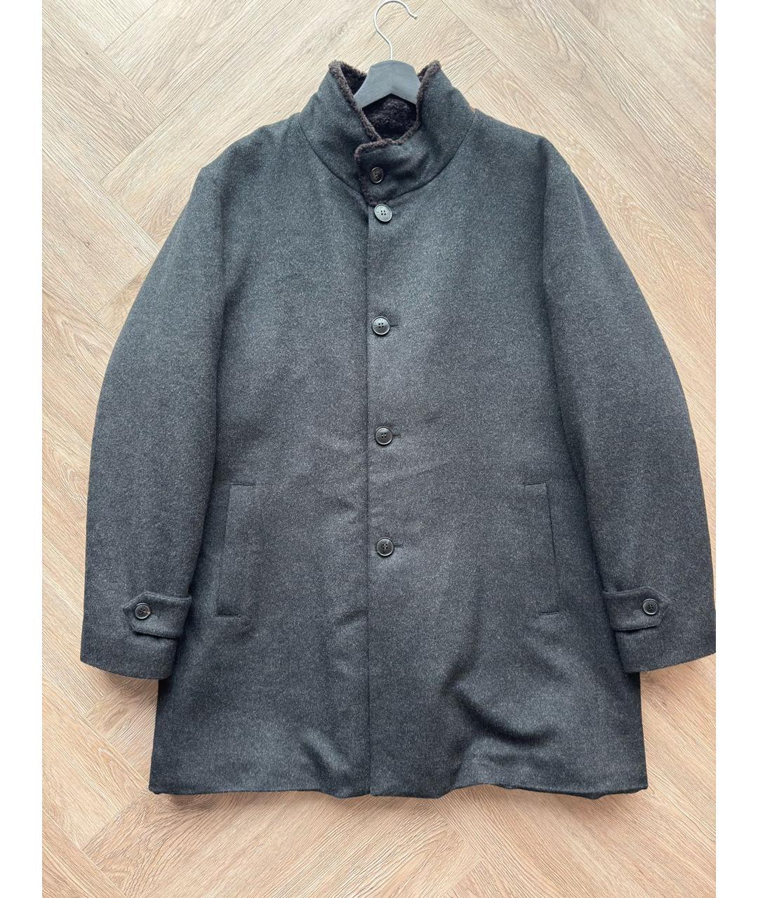 MANZONI 24 Антрацитовое шерстяное пальто, фото 9