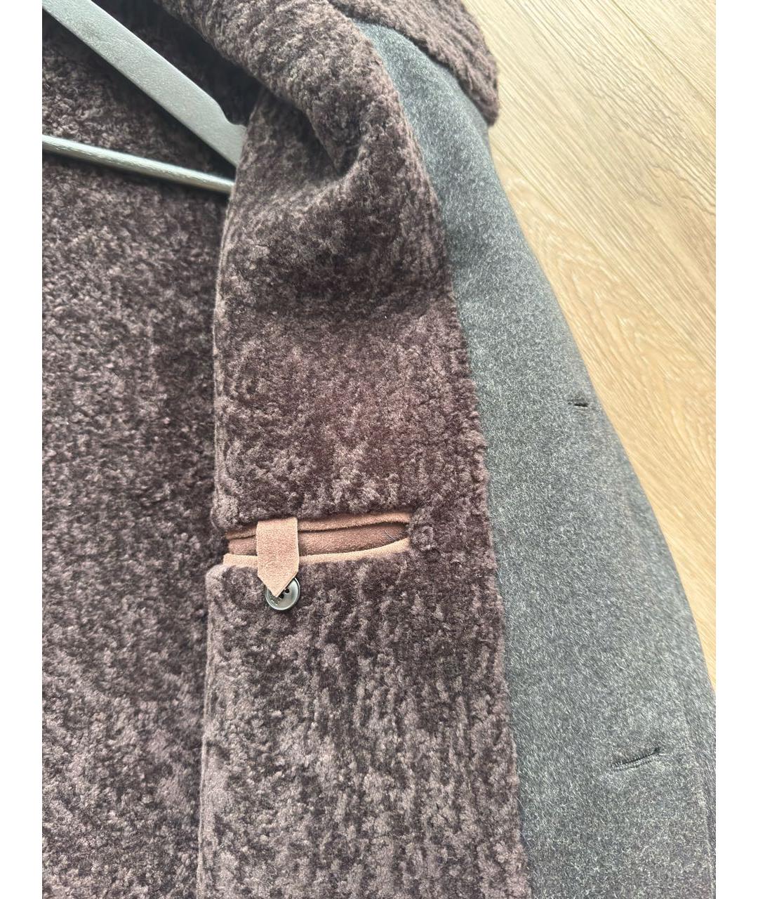 MANZONI 24 Антрацитовое шерстяное пальто, фото 5