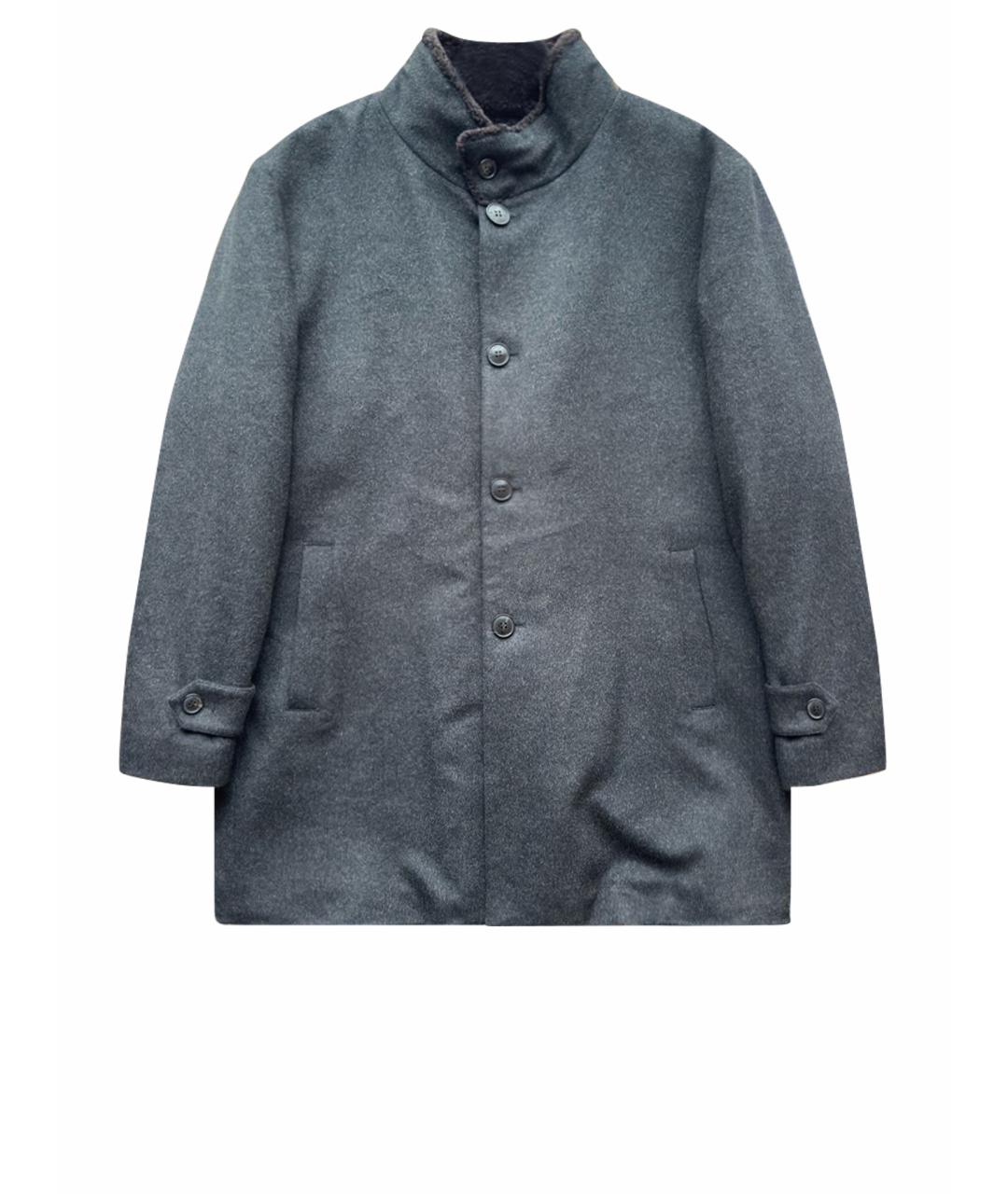 MANZONI 24 Антрацитовое шерстяное пальто, фото 1