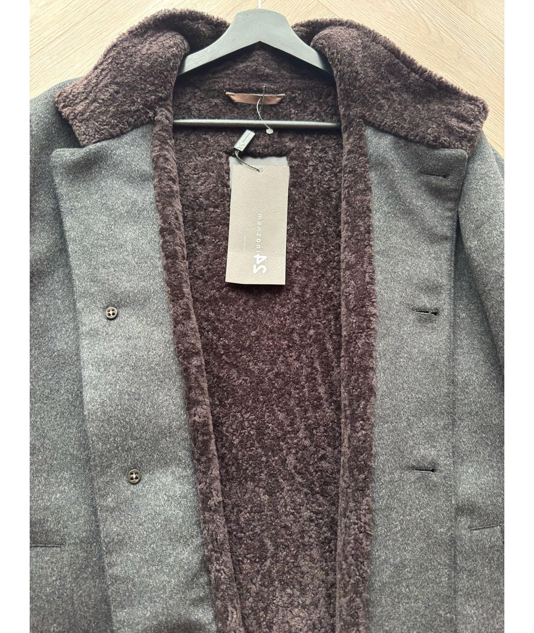 MANZONI 24 Антрацитовое шерстяное пальто, фото 6