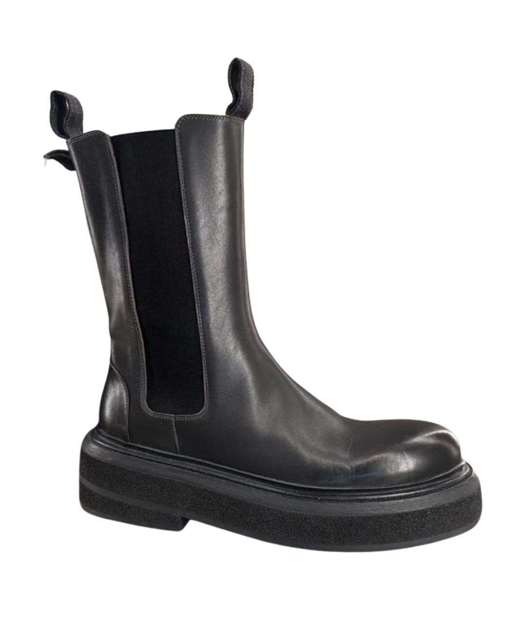 MARSELL Черные кожаные ботинки, фото 1