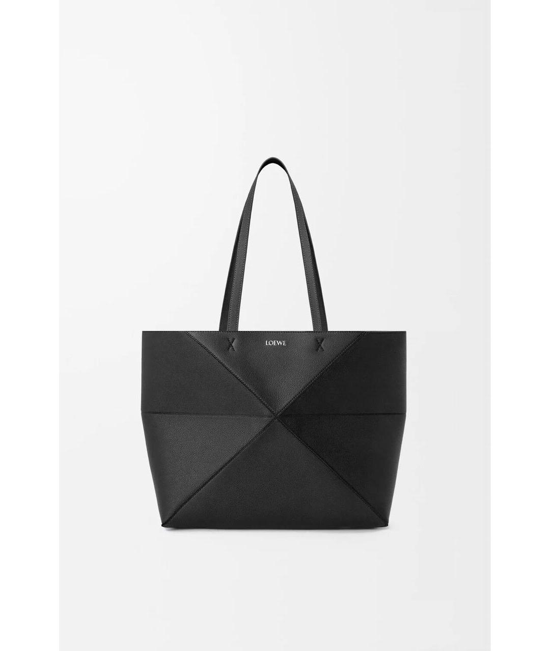 LOEWE Черная кожаная сумка тоут, фото 6