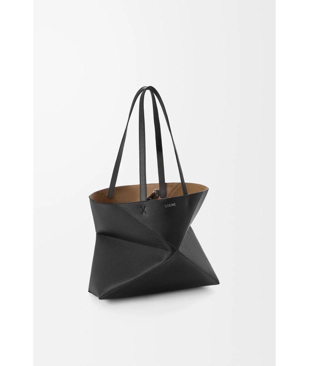 LOEWE Черная кожаная сумка тоут, фото 4