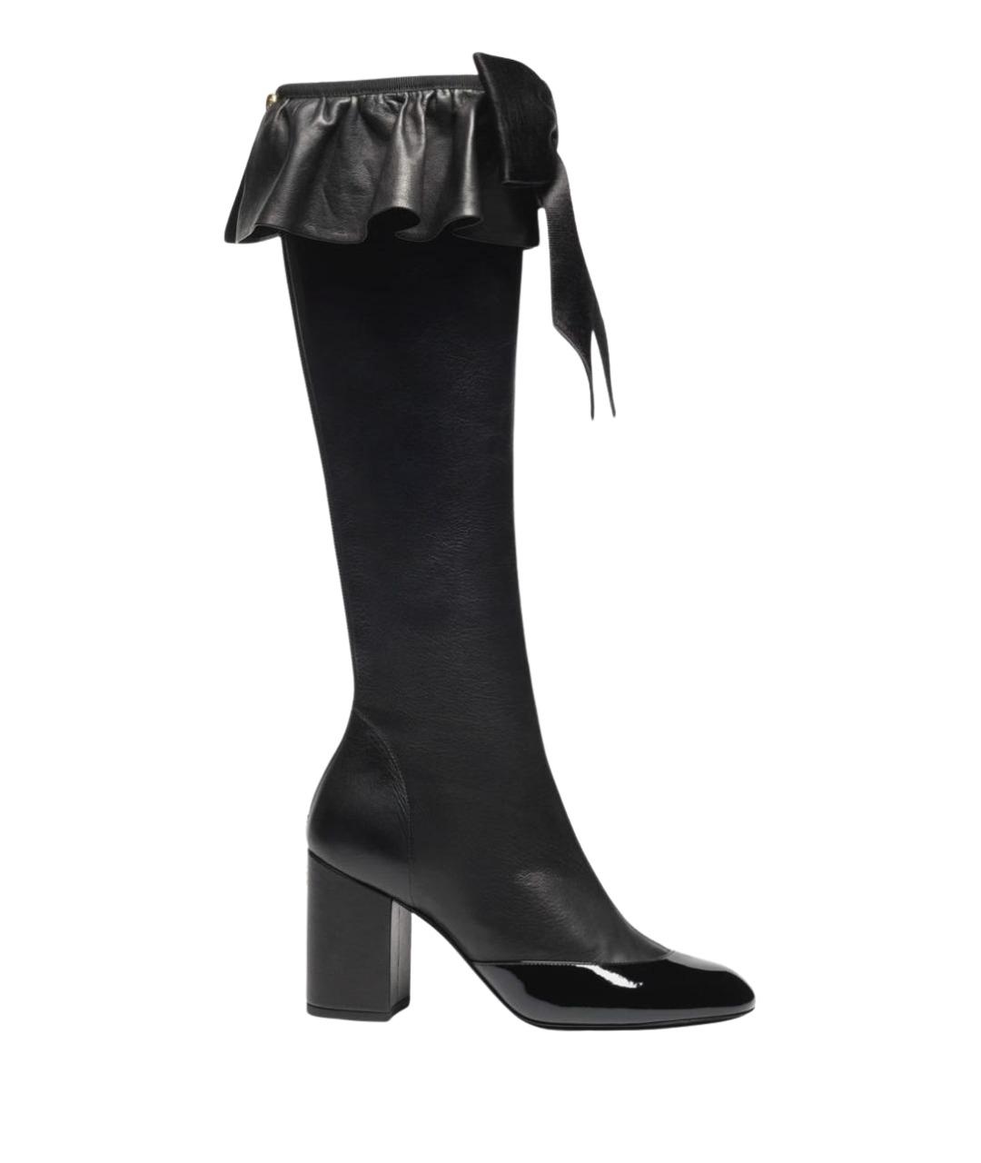 CHANEL Черные кожаные сапоги, фото 1
