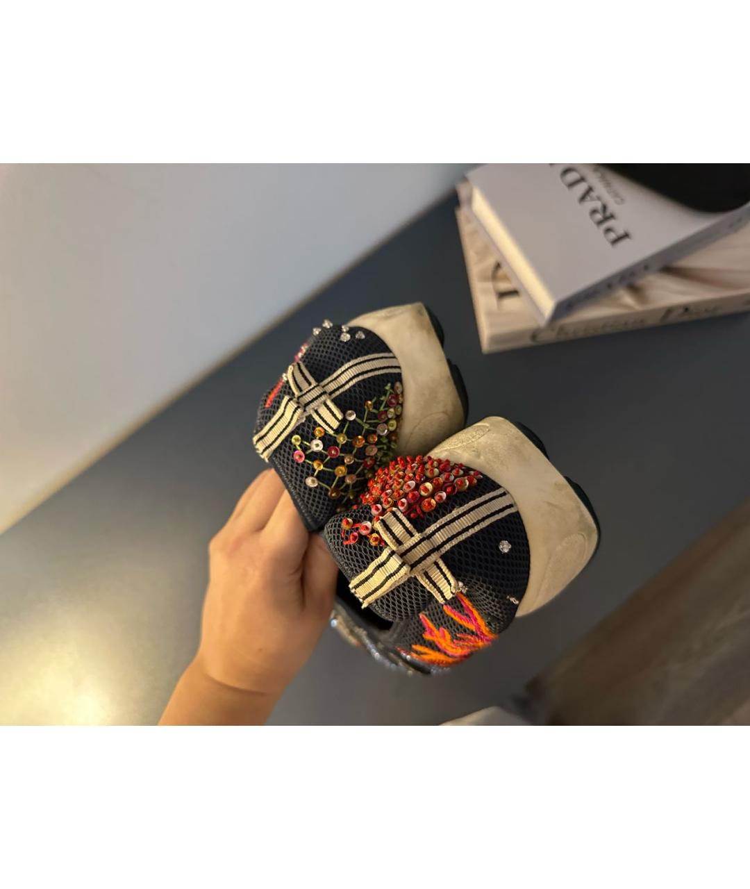 CHRISTIAN DIOR Мульти текстильные кеды, фото 4