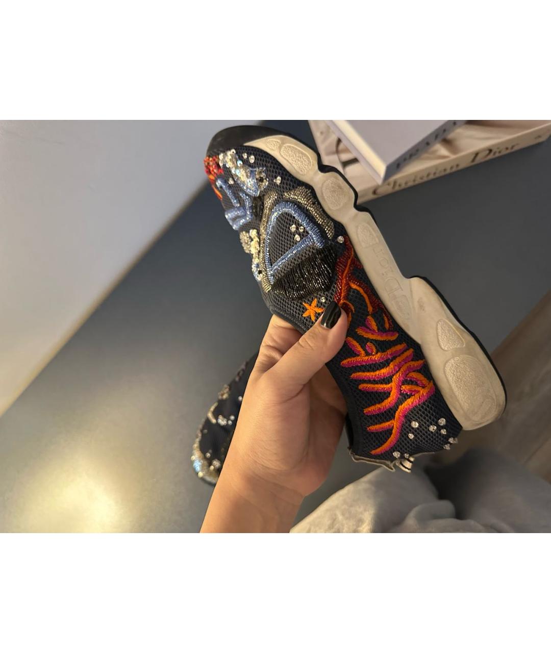 CHRISTIAN DIOR Мульти текстильные кеды, фото 6