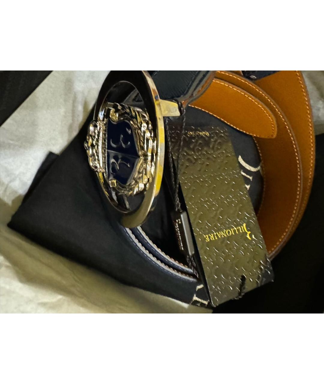 BILLIONAIRE Синий кожаный ремень, фото 2