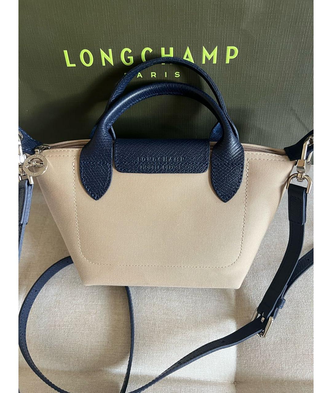 LONGCHAMP Бежевая тканевая сумка через плечо, фото 3