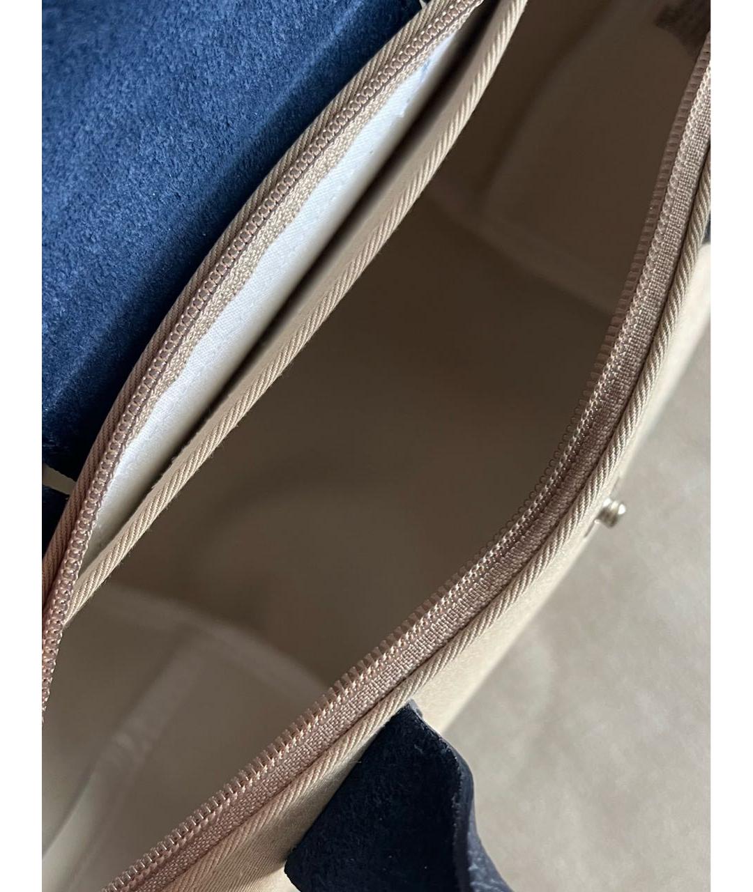 LONGCHAMP Бежевая тканевая сумка через плечо, фото 4